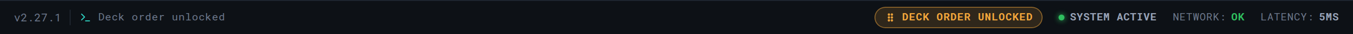 The notice in the status bar. One click there locks the order again.